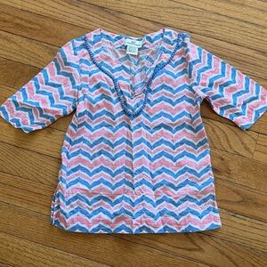 Vineyard Vines Pink and Blue Chevron Toddler Swim Coverup